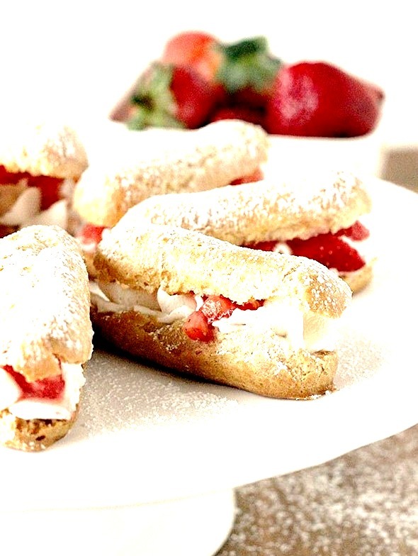 Recipe: Mini Strawberries and Cream Eclairs