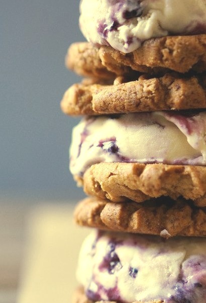 Peanut Butter & Jelly Ice Cream Sandwiches Honestly YUM on We Heart It.
