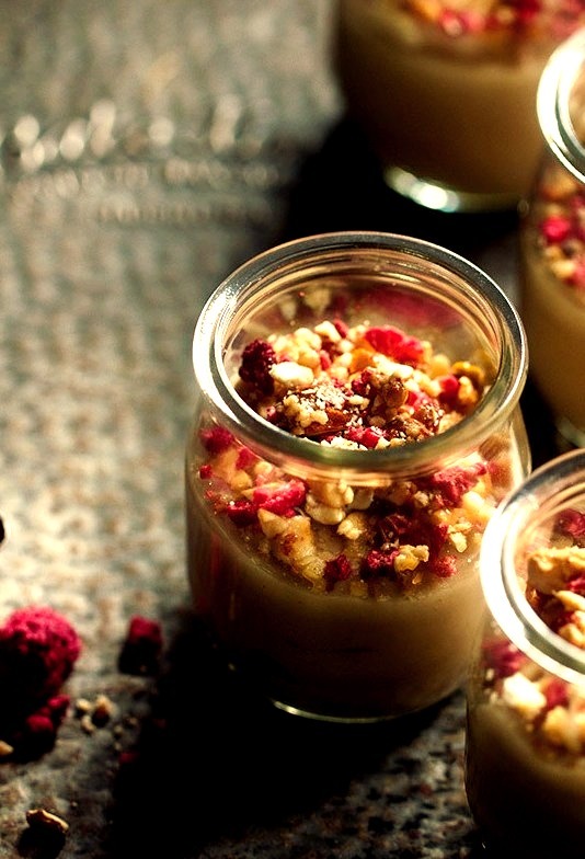 Cashew Pudding & Raspberry Granola {Dairy Free} Bakers Royale