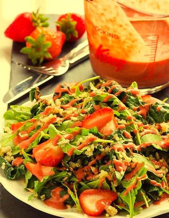 Strawberry Quinoa Kale Salad